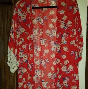 Charlotte Russe red kimono